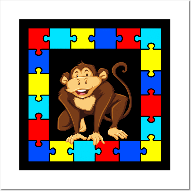 Autism Day monkey Wall Art by teespra